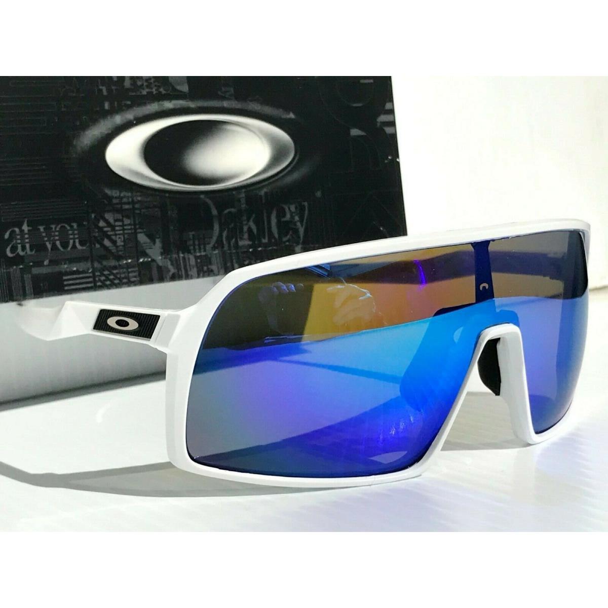 Oakley Sutro Low Bridge Matte White Polarized Galaxy Blue Sunglass 9406A