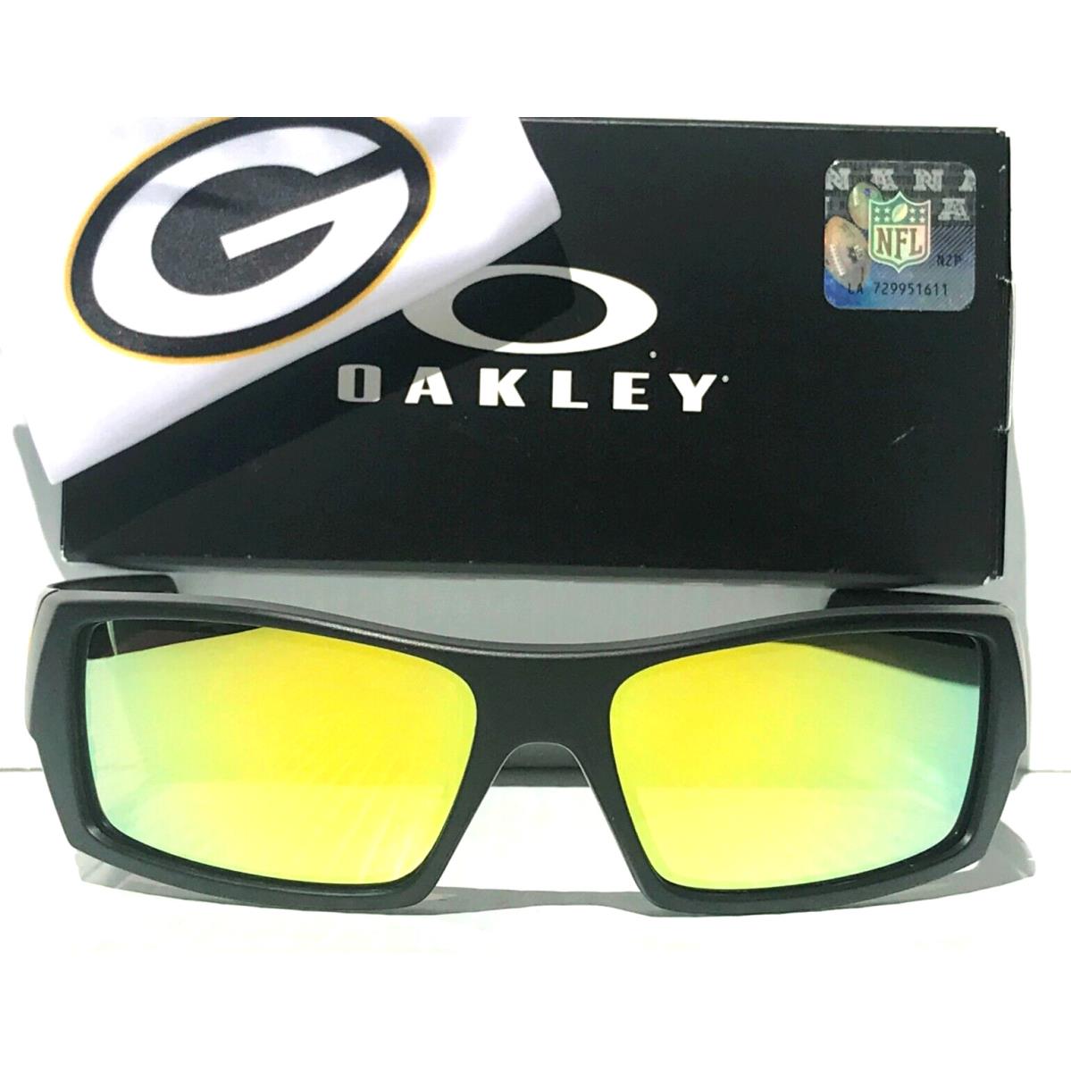 Nfl Oakley Gascan Greenbay Packers Mat Black Polarized Galaxy Gold Sunglass 9014