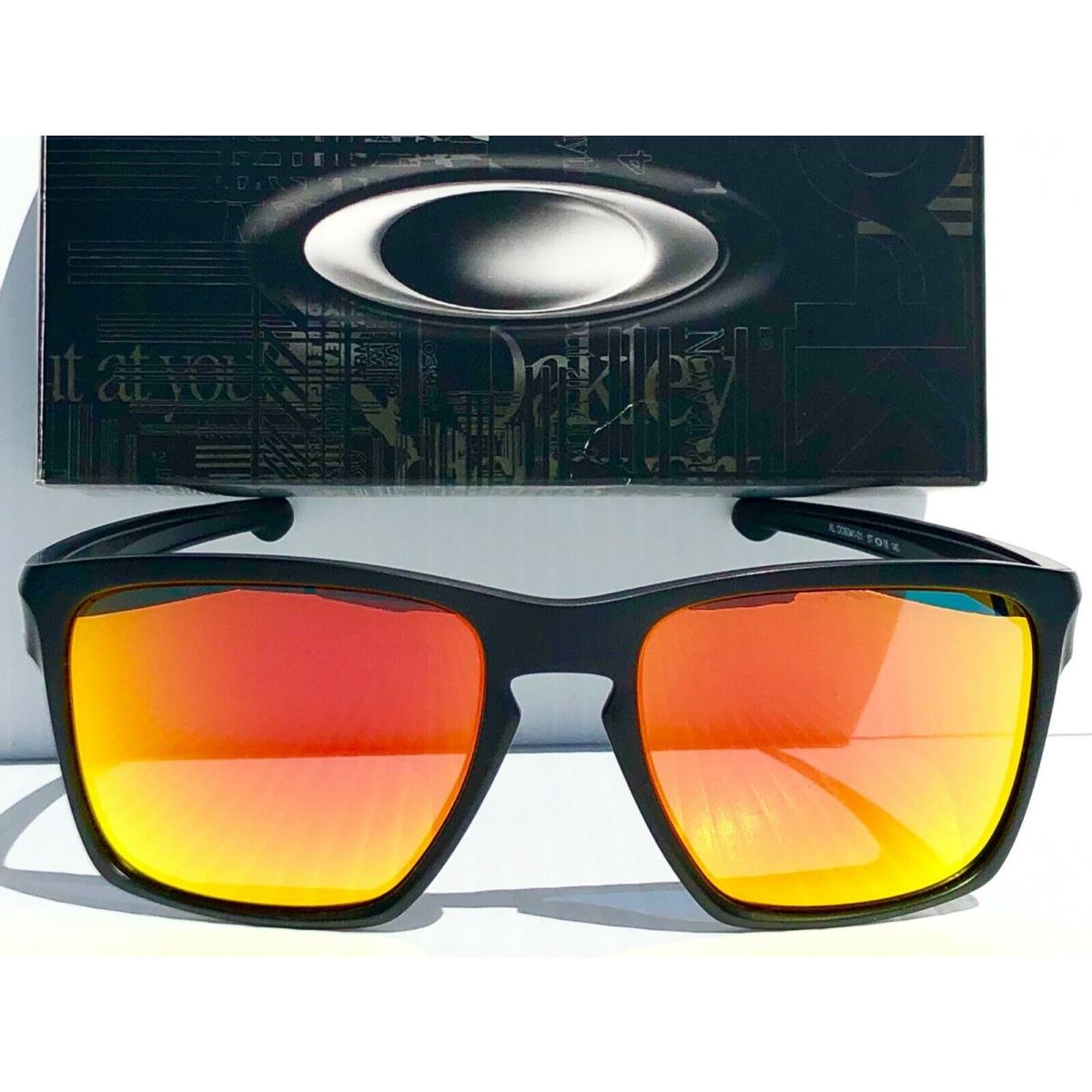 Oakley Sliver XL Blackout Polarized Galaxy Ruby 2 Lens Set Sunglass 9341