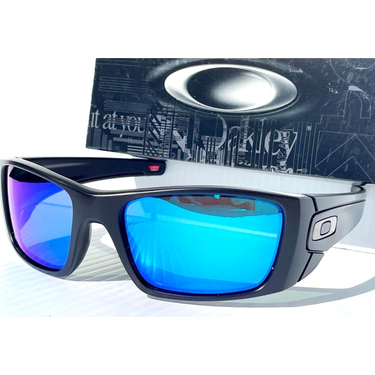 Oakley Fuel Cell Matte Black Polarized Galaxy Blue Lens Sunglass 9096