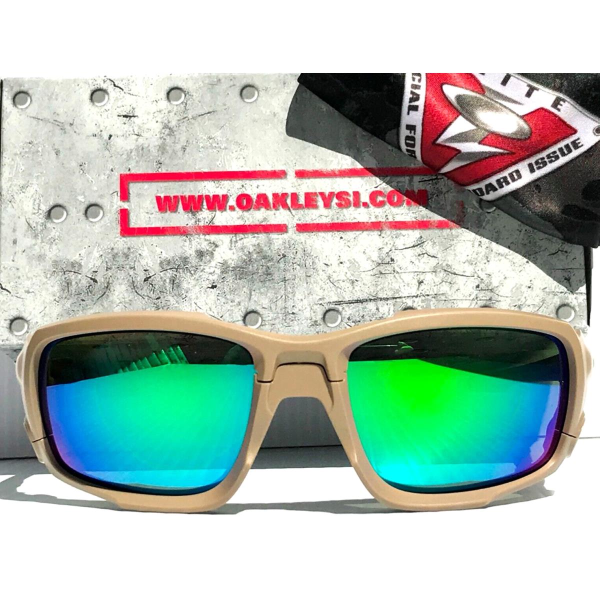 Oakley SI Shocktube Terrain Tan Polarized Galaxy Jade Lens Sunglass 9329