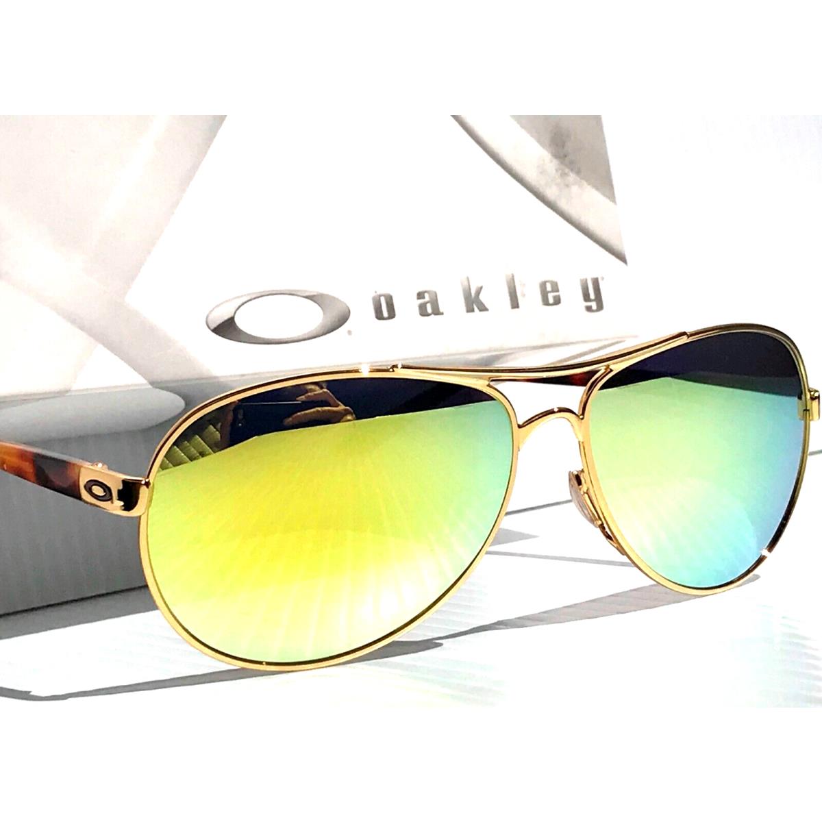 Oakley Feedback Gold Tortoise Polarized Galaxy Fire Gold Mirror Sunglass 4079-41