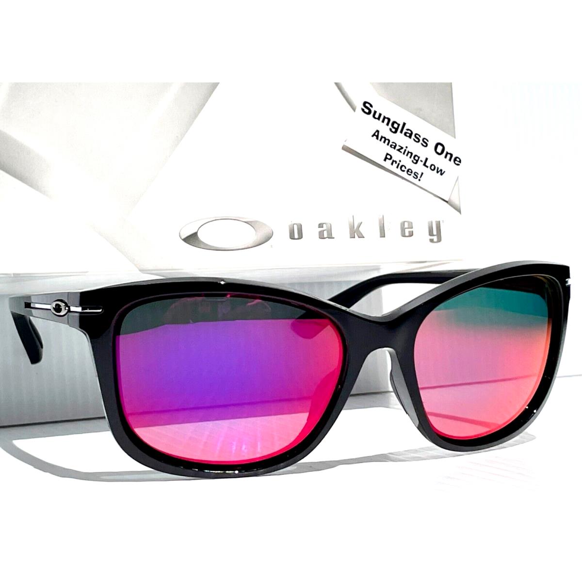 Oakley Drop IN Polished Black Polarized Galaxy Purple Lens Sunglass 9232-02