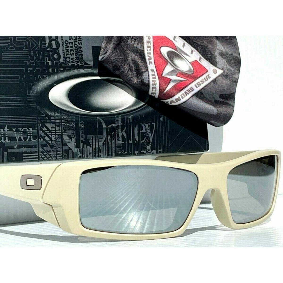 Oakley Gascan Desert Tan w Polarized Galaxy Chrome Mirror Sunglass 9014