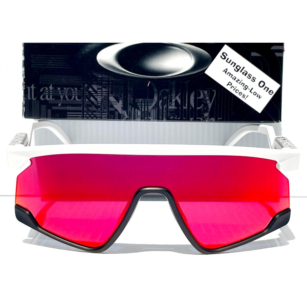 Oakley Bxtr Matte White Black Prizm Road Ruby Lens Sunglass 9280-02