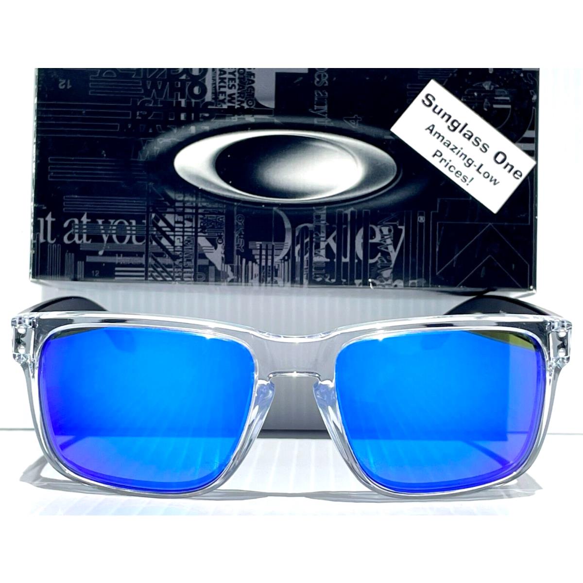 Oakley Holbrook Clear Polarized Galaxy Blue Mirror Lens Sunglass 9102