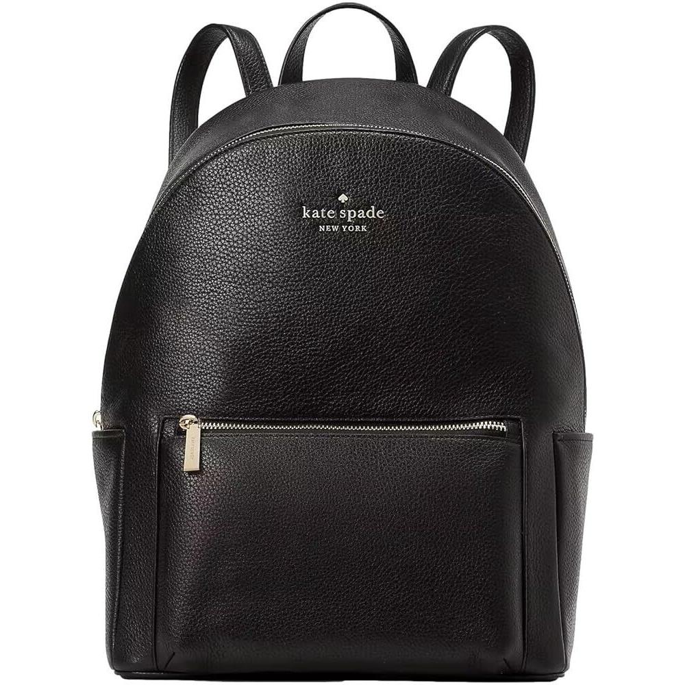 Kate Spade New York Women`s Leila Pebbled Leather Large Dome Backpack Bag Black - Handle/Strap: Black, Hardware: Silver, Exterior: Pebble