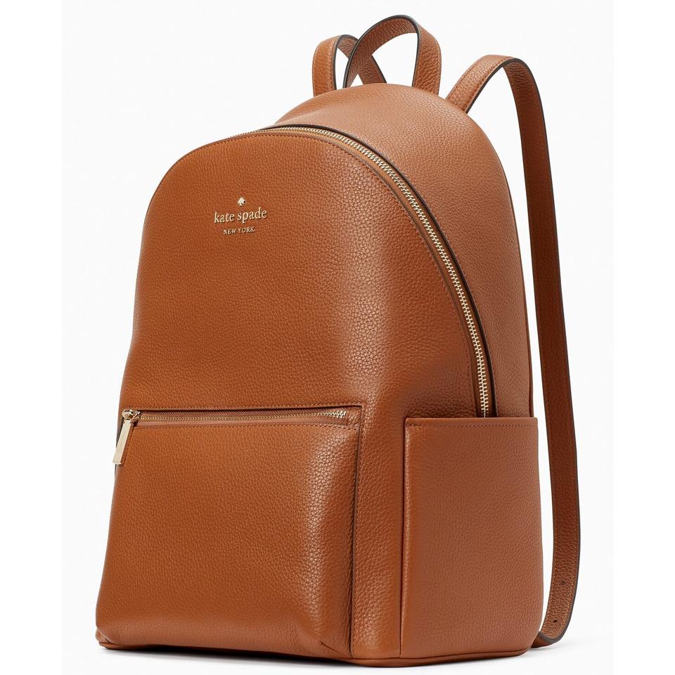 Kate Spade Leila Large Dome Backpack Brown Leather KA742 Retail FS - Handle/Strap: Brown, Hardware: Gold, Exterior: Brown