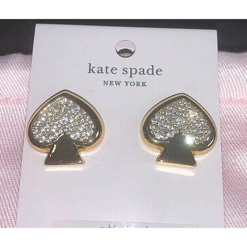 Kate Spade Everyday Spade Earrings Paved Large Spade K5775 New