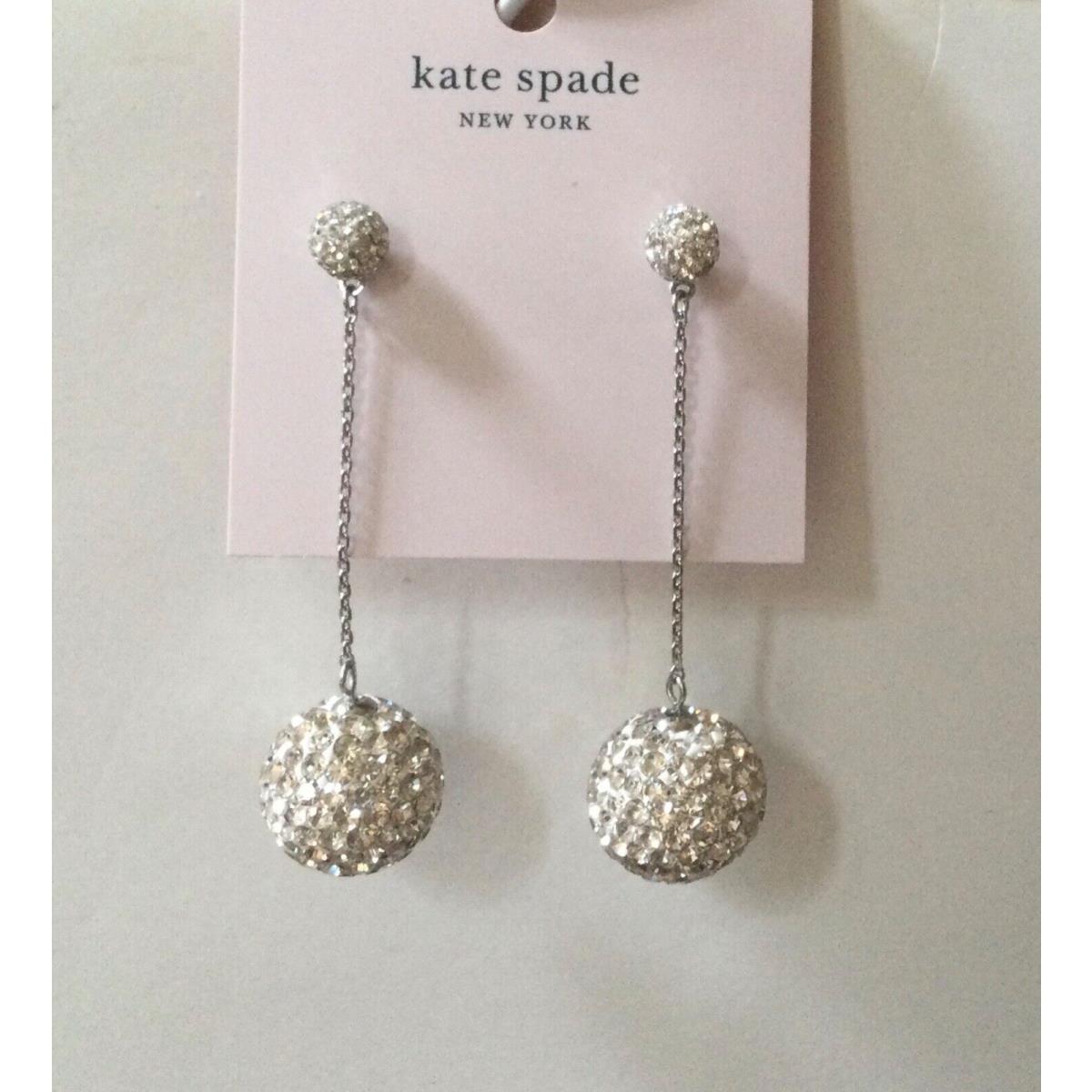 Kate Spade Razzle Dazzle Linear Earrings Clear/silver