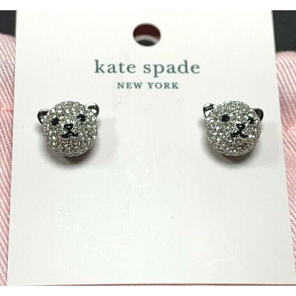 Kate Spade Polar Bear Pave Stud Earrings Arctic Friends New