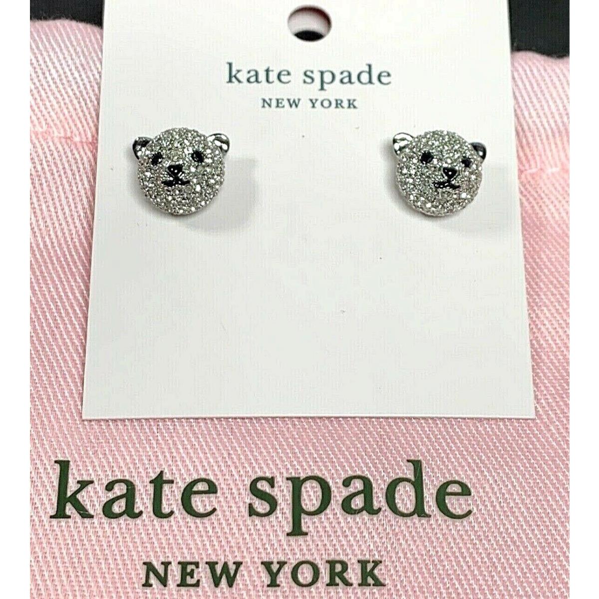 Kate Spade Polar Bear Pave Stud Earrings Arctic Friends New