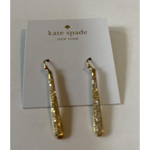 Kate Spade New York Pave Linear Earrings Gold Stone 90 D