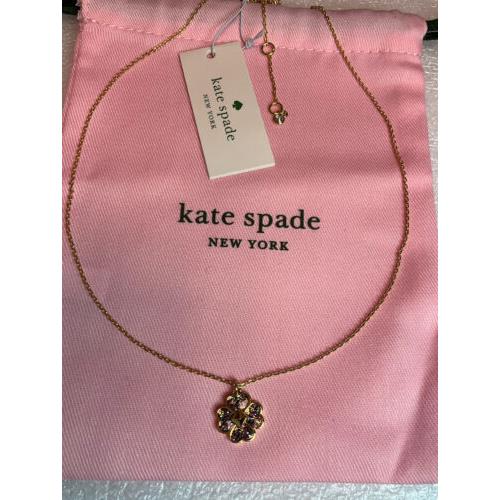 Kate Spade Spades Studs Glitter Enamel Mini Pendant Necklace w KS Dust Bag