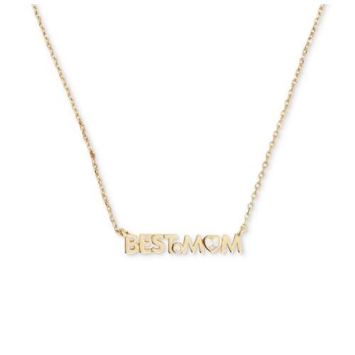 Kate Spade Best Mom Pendant Gold-plated Cubic Zirconia Necklace G4