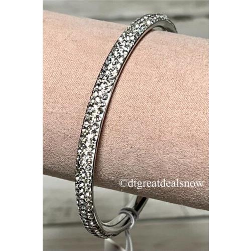 Kate Spade Razzle Dazzle Bangle Bracelet O0RU2974 Silver Tone Pave Stone Slide