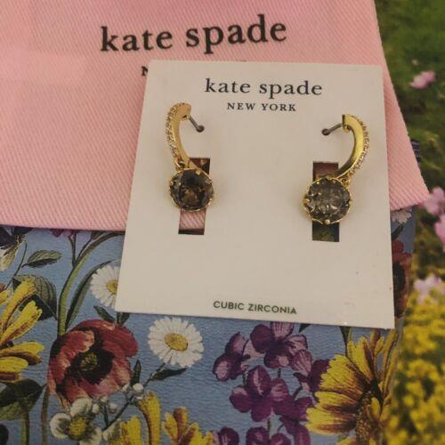 Kate Spade New York That Sparkle Pave Huggies Earrings Black