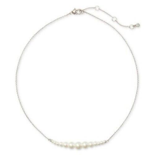 Kate Spade New York Silver-tone Artificial Pearl Collar Necklace 20 L