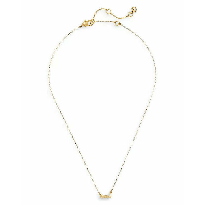 Kate Spade Say Yes Oui Charm Pendant Gold-plated Cubic Zirconia Necklace