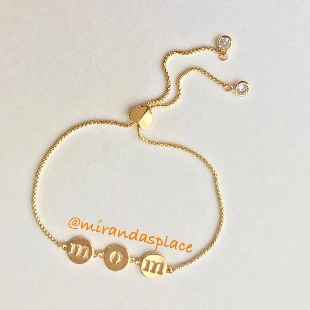 New Kate Spade 12K Gold-plated Metal Mom Slider Bracelet Mother`s Day