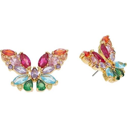 Kate Spade Butterfly Multi Color Statement Stud Earrings Dust Bag