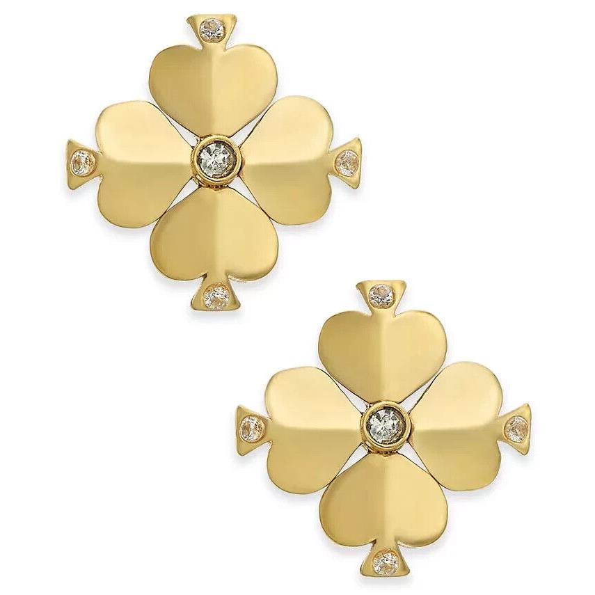 Kate Spade New York J1391 Gold-tone Crystal Flower Stud Earrings