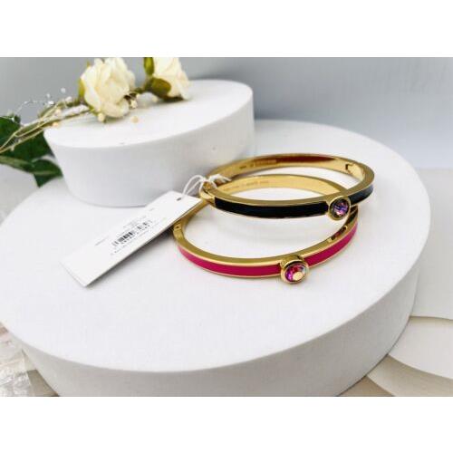 Kate Spade Gold Tone Forever Gems Bangle Bracelet Set Of Two