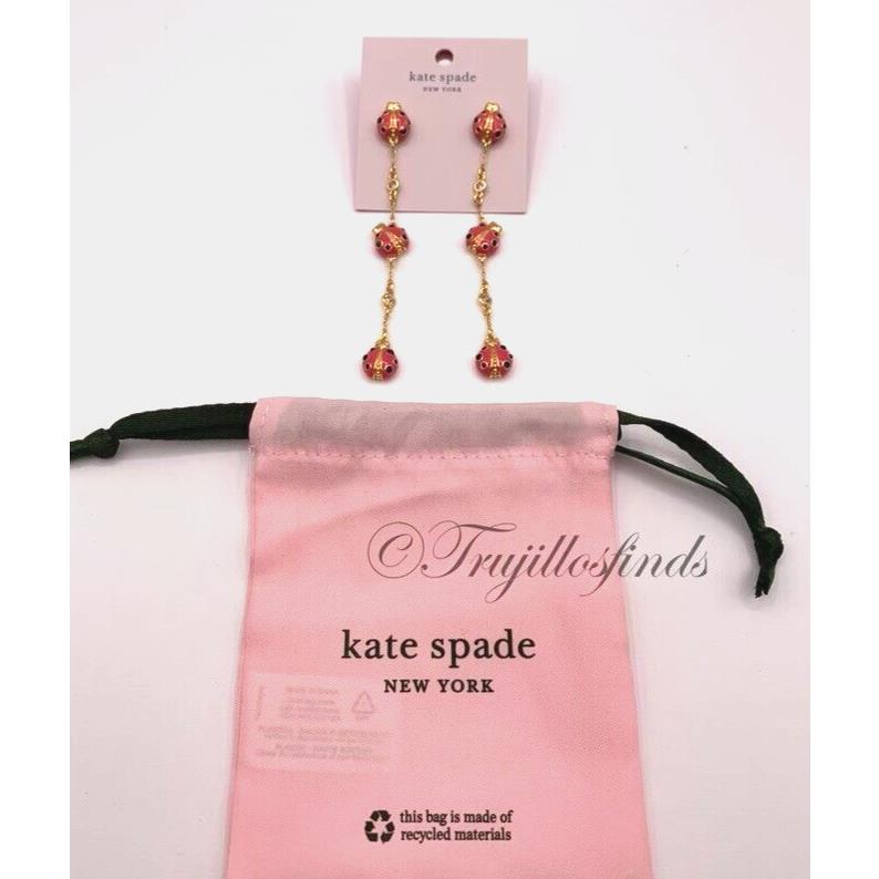 Kate Spade Ladybug Linear Earrings KB458