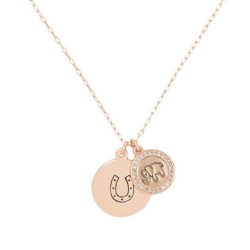 Kate Spade Wishes Good Luck Necklace Clear Rose Gold K5286 Horseshoe Elephant