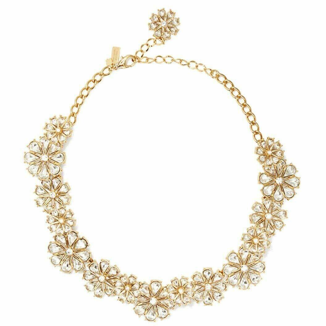 Kate Spade Clear As Crystal Short Floral Statement Necklace