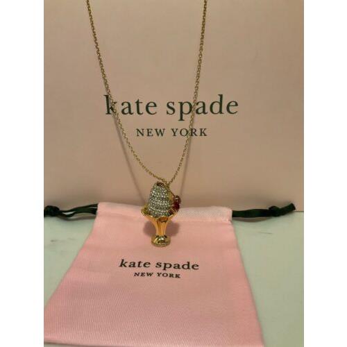 Kate Spade New York 12K Gold Plated Metal Ice Cream Sundae Pendant Necklace