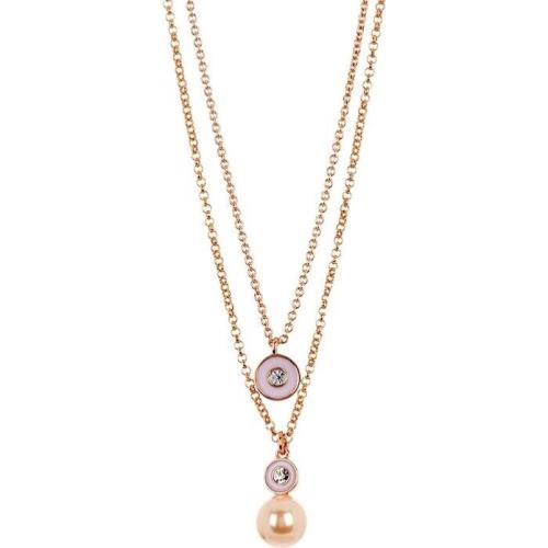 Kate Spade Blush Rose Gold Pearly Delight Double Necklace Pearl Crystals