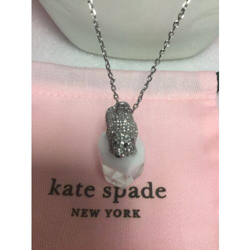 Kate Spade New York Arctic Friends Polar Bear Statement Pendant Long Necklace