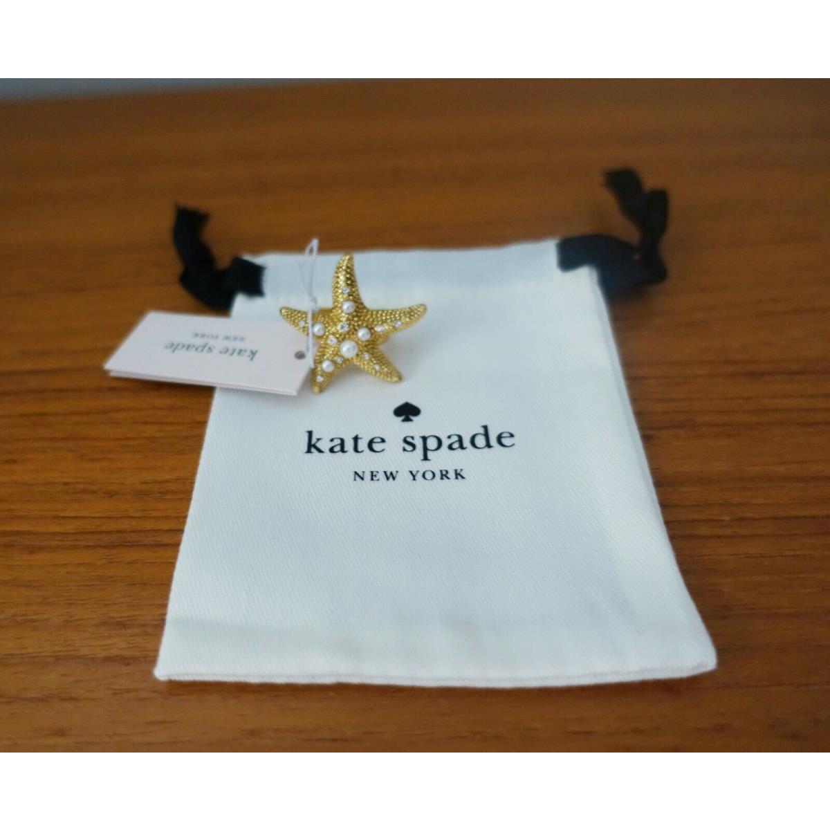 Kate Spade Sea Starfish with Stones Ring. Size 5