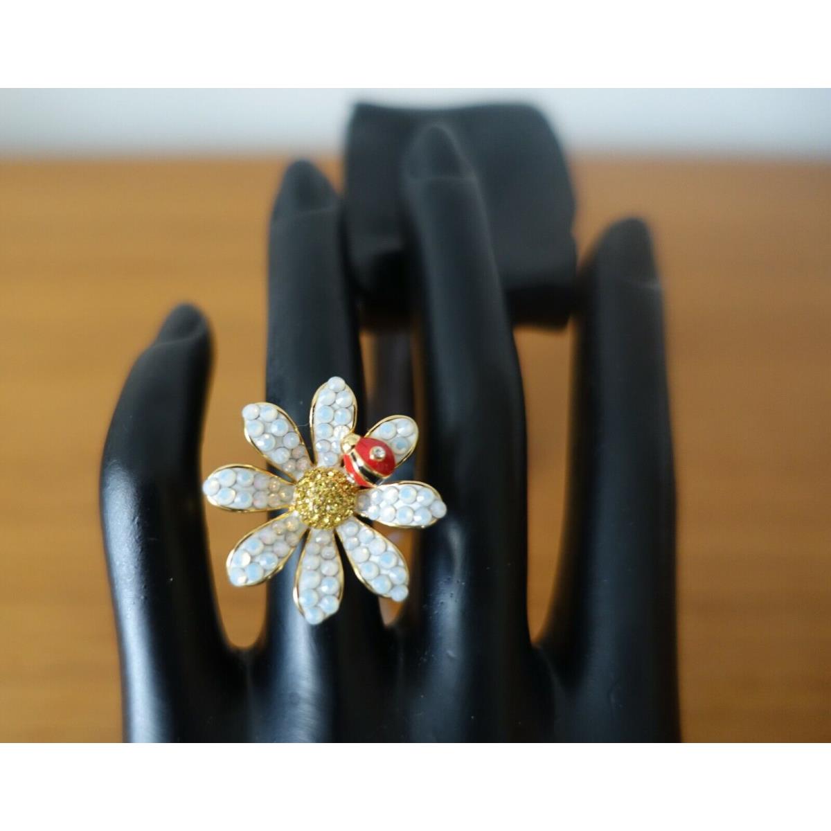 Kate Spade Dazzling Daisy with Ladybug Ring. Size 6