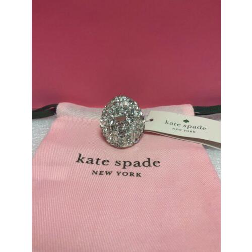 Kate Spade New York Brilliant Statements Ring Size 6 Gold Plated Clear