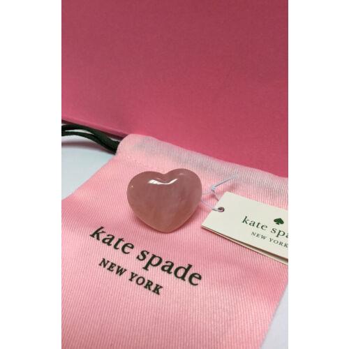 Kate Spade New York Open Heart Stone Cocktail Ring Size 8 w/ KS Dust Bag New