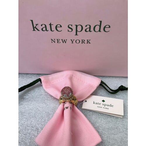 Kate Spade New York Ice Cream Sundae 12-K Gold Plated Metal Glass Stone Ring