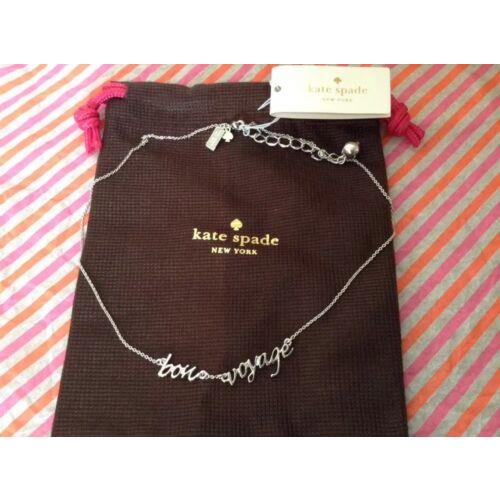 IN Packaging Kate Spade Bon Voyage Silver Plated NECKLACE-WBRU7947