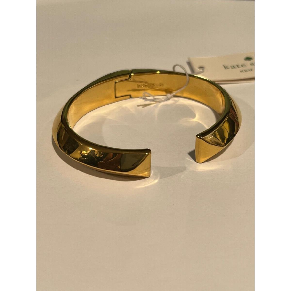 Kate Spade Raise The Bar Cuff Hinged Bracelet Bangle Gold Tone Great Gift Idea