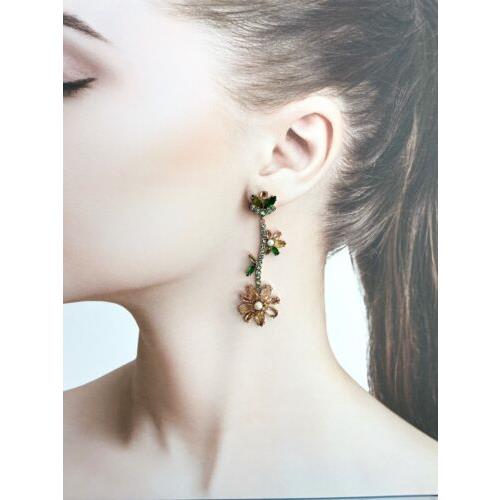 Kate Spade Crystals Blooms Garden Statement Earrings