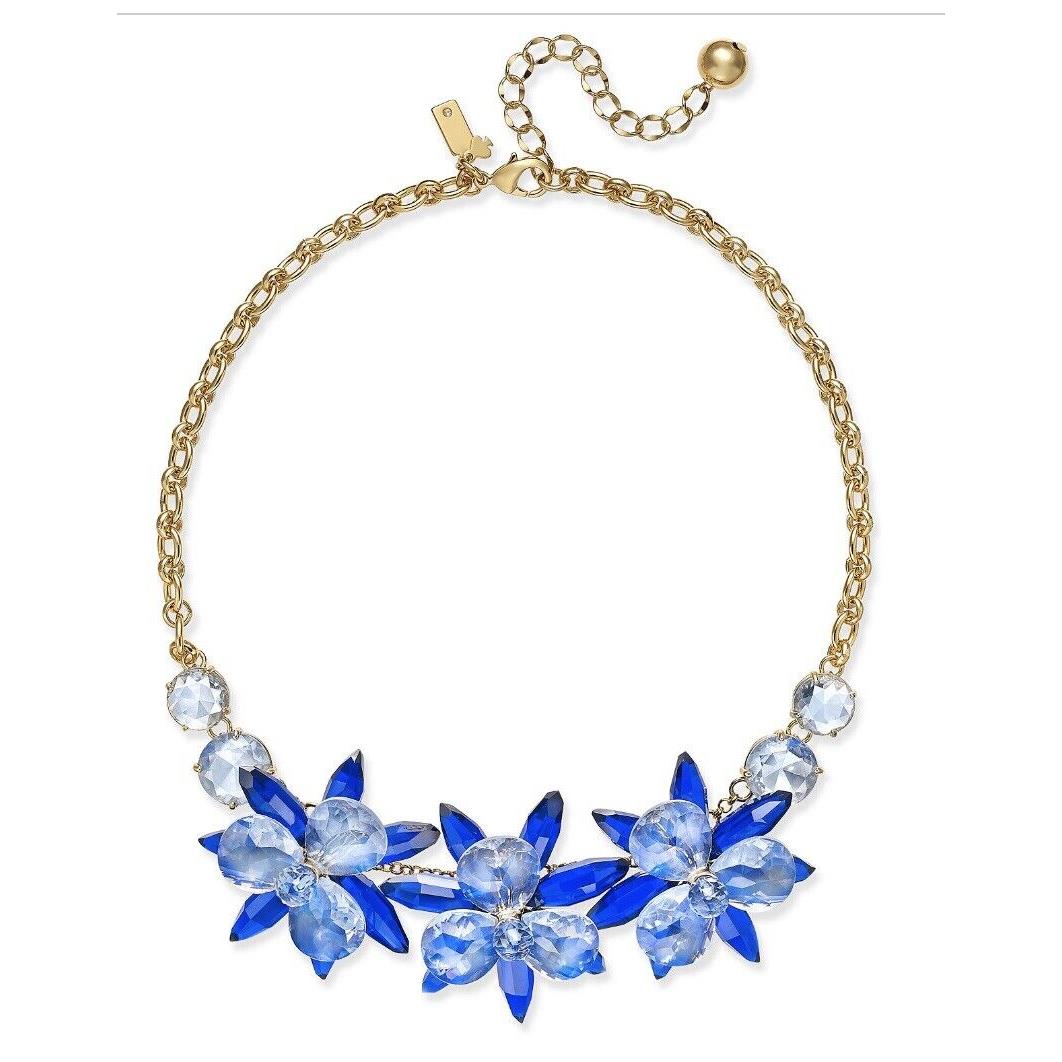 Kate Spade Blue Blooming Brilliant Crystal Flower Necklace mk40