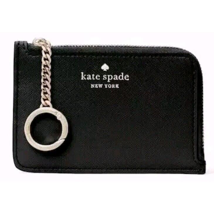 Kate Spade NY Schuyler Medium L-zip Card Holder Black Style K9350 New Tags