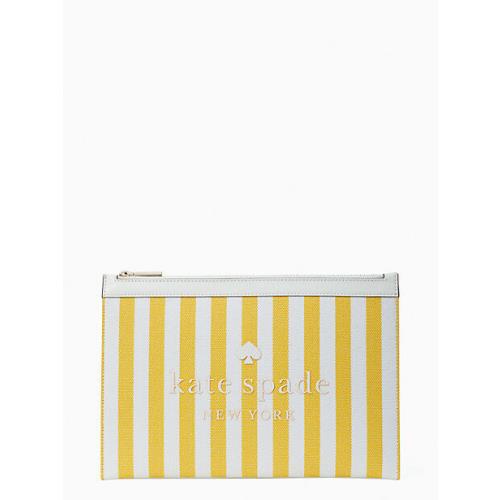 Kate Spade Street Tote Large Zip Pouch-yellow Sesame WLR00560