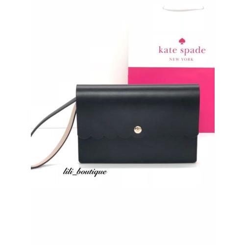 Kate Spade WLRU4808 Bradbury Street Mollie Wristlet Leather Black Rsecld 159