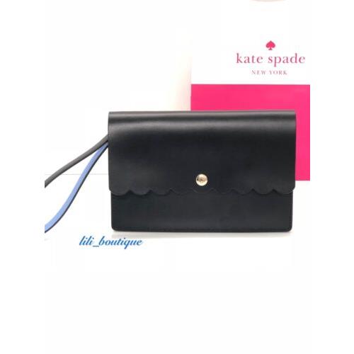 Kate Spade WLRU4808 Bradbury Street Mollie Wristlet Leather Black Blue