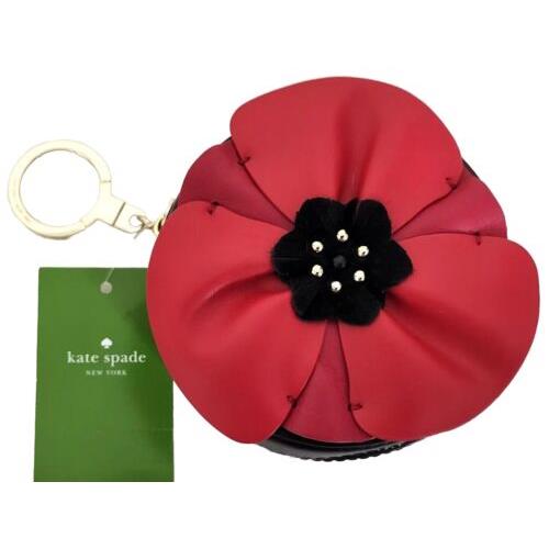 Kate Spade NY Ooh LA LA Poppy Red Black Leather Coin Purse