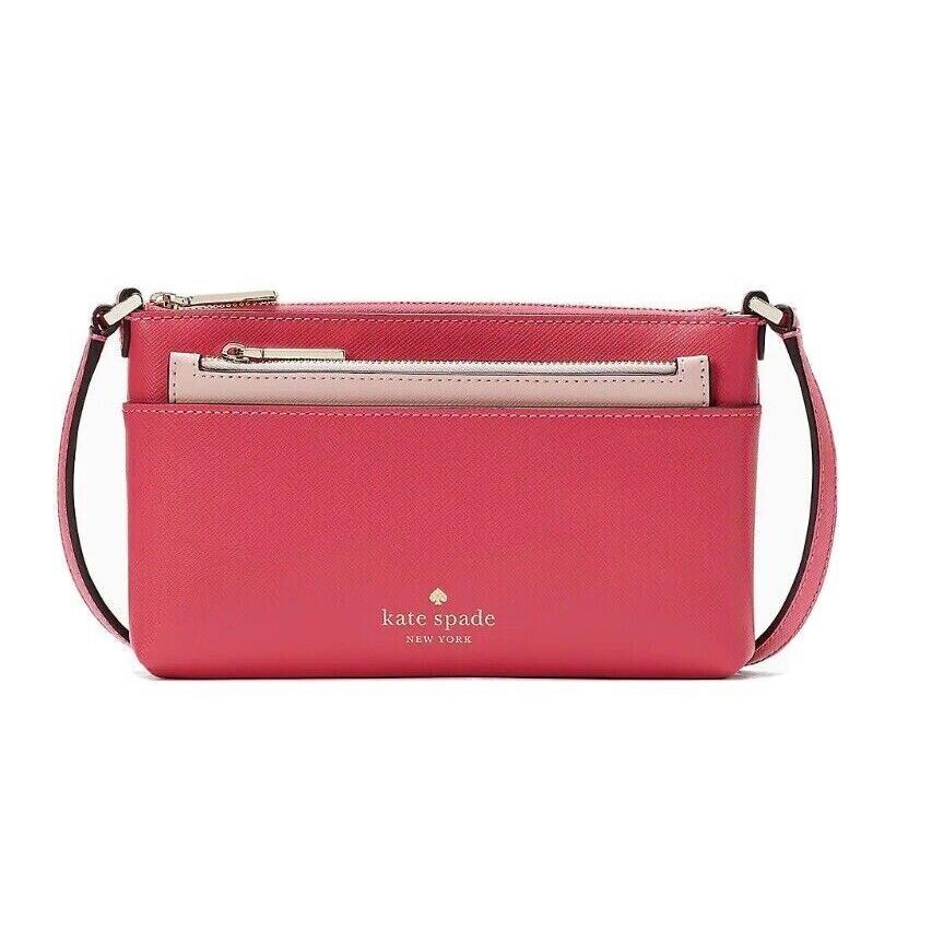 Kate Spade Sadie Saffiano Leather Top Zip Tropical Pink Crossbody Set K7402