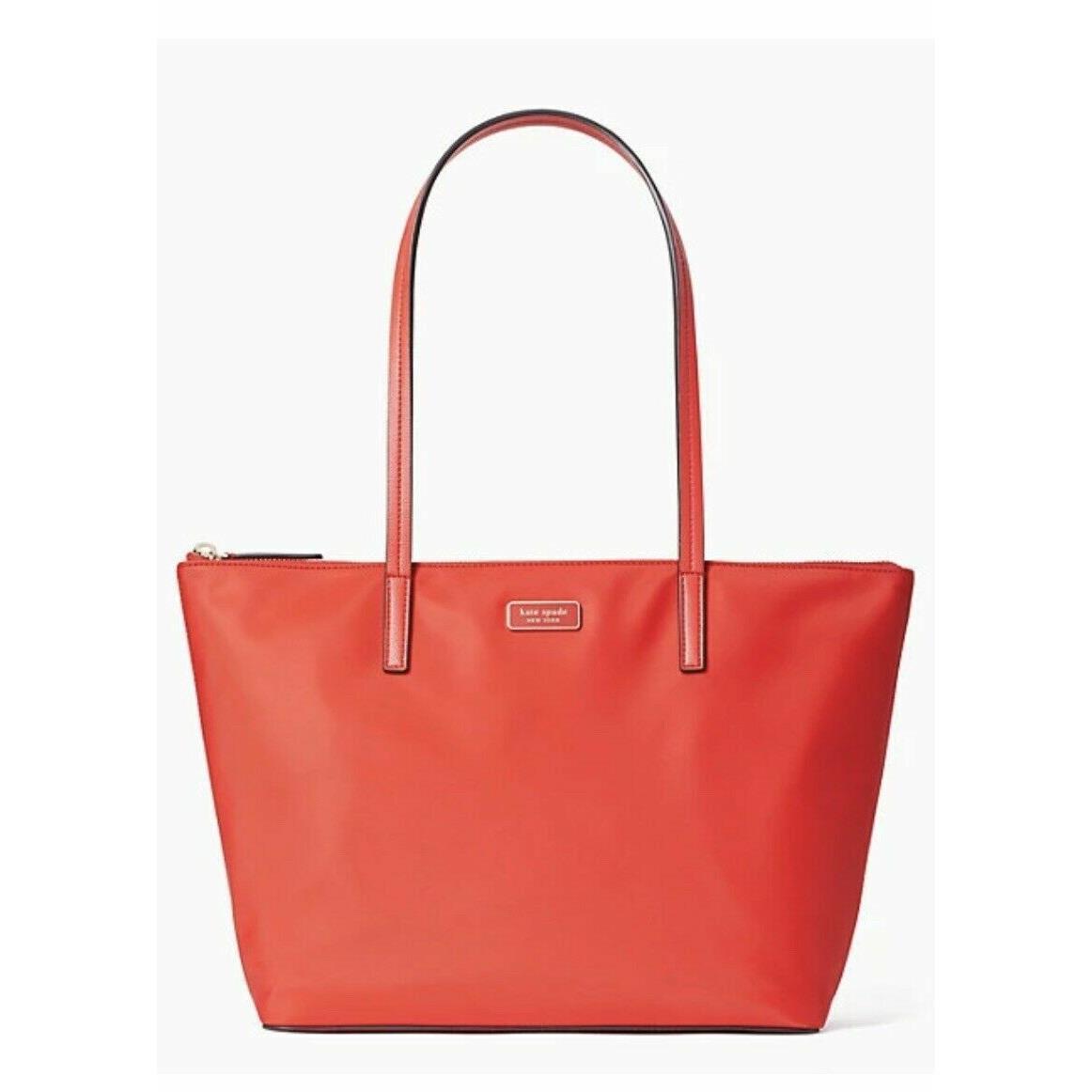 New Kate Spade Hayden Top Zip Tote Nylon Handbag Currant Jam