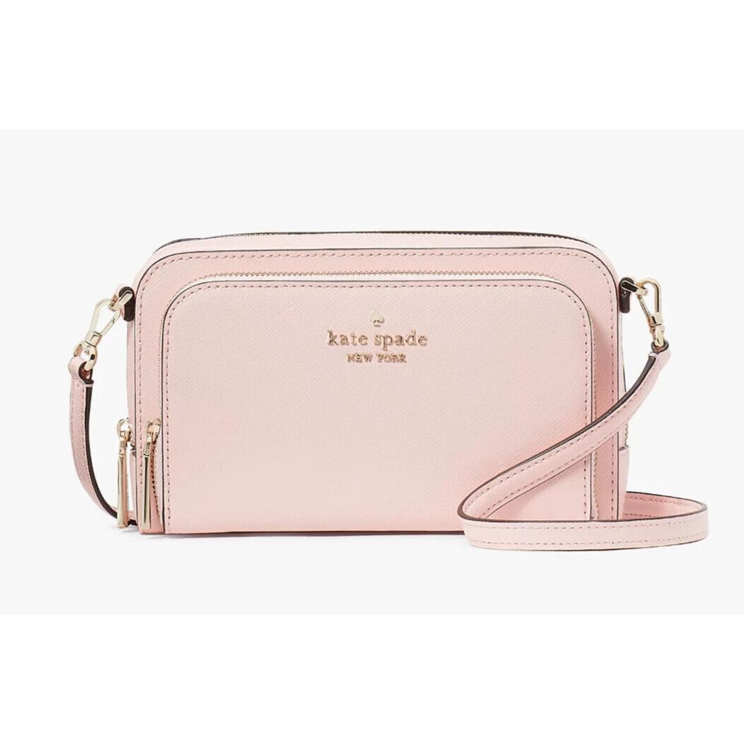 New Kate Spade Staci Dual Zip Around Crossbody Peony Blossom